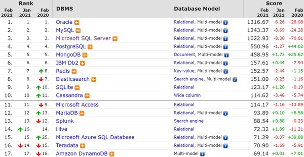 DataBase-사용추세