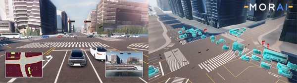 모라이가 네이버랩스와의 협력 프로젝트를 통해 구축한 시뮬레이션 환경