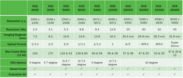 ▲ 최대 45Mp 해상도를 제공하는 CMOS 이미지 센서의 XGS 시리즈