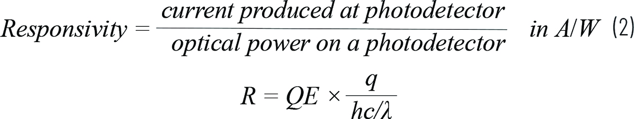 ▲ 이 공식에서 q는 전자 전하, h는 플랑크 상수, c는 빛의 속도, λ는 파장이다