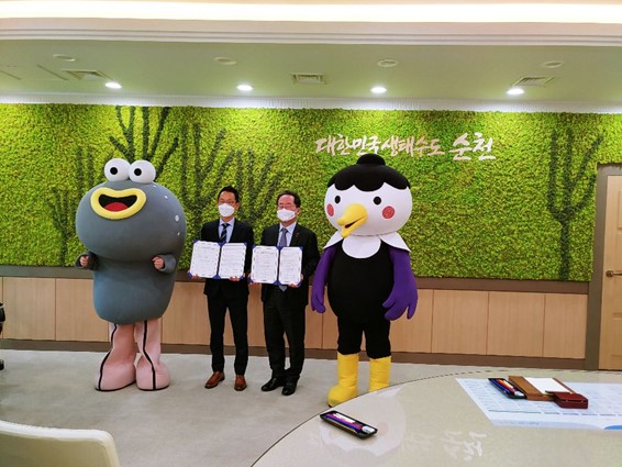 전남 순천시와 미스터마인드의 AI 돌봄로봇 업무협약