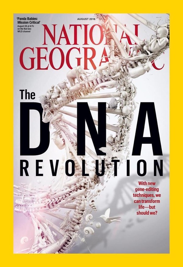 2016년 내셔널지오그래픽은 유전자가위를 ‘DNA 혁명’이라며 표지에 실었다. 해당 기술은 지난해 네이처가 선정한 올해의 10대 과학 뉴스에도 선정됐다. 사진=내셔널지오그래픽
