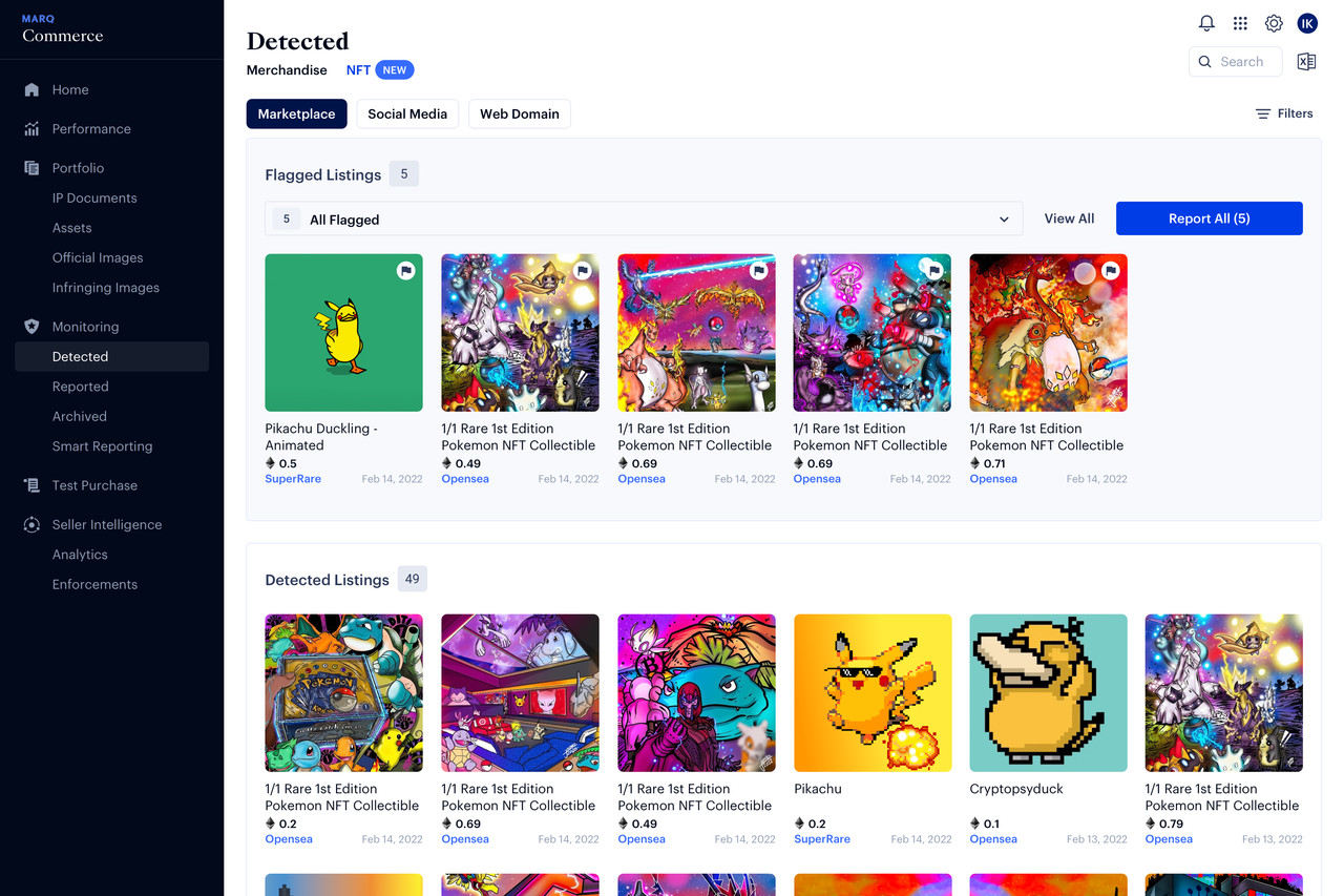 글로벌 NFT 모니터링 서비스 예시