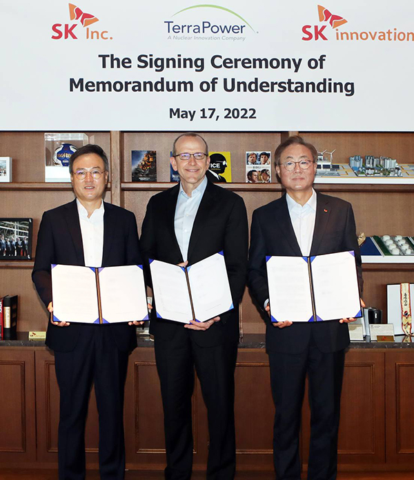 Sk·SK이노베이션, 차세대 SMR 설계기업 ‘테라파워’와 포괄적 사업협력(MOU) 체결.