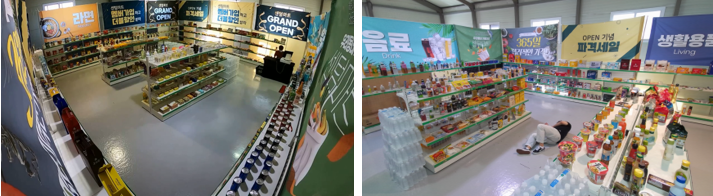 편의점 형태 무인매장 세트장 전경과 이상행위 촬영 사진 [사진=마크애니]