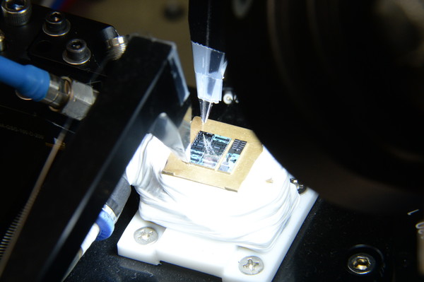 ETRI 연구진이 개발한 초고속 광입출력 반도체 칩. [사진=ETRI]