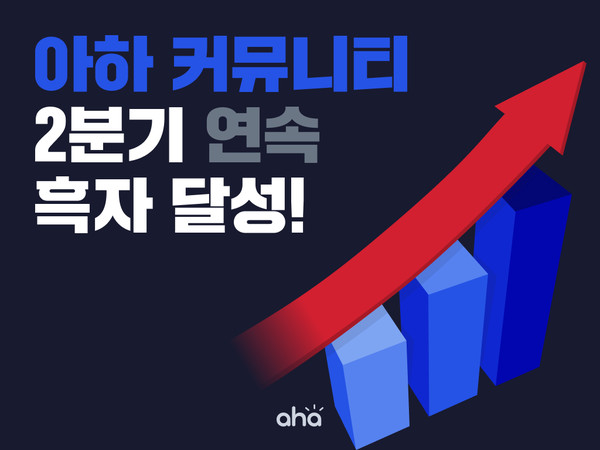 아하 커뮤니티, 2분기 연속 흑자 달성