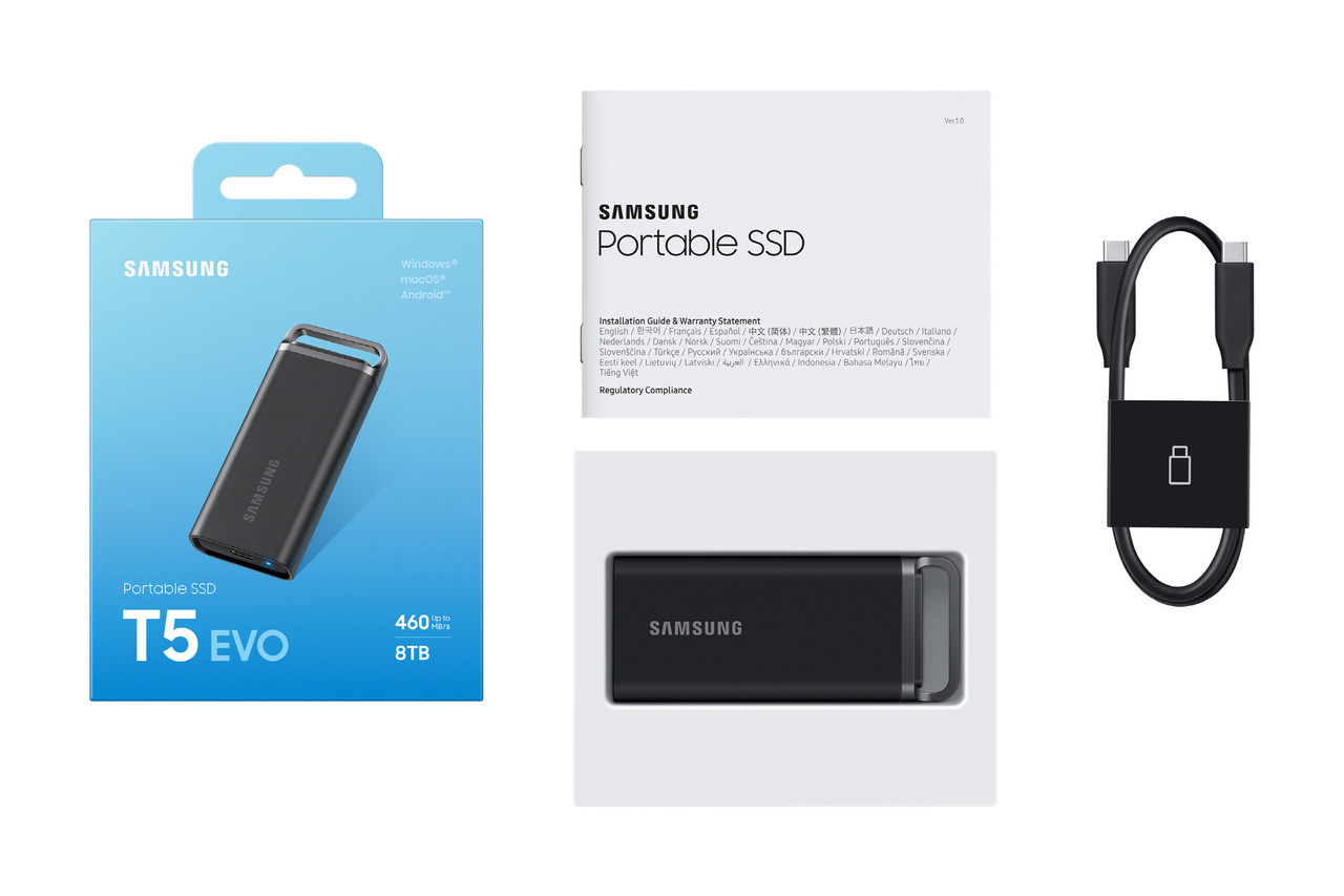 삼성전자, 업계 최대 8TB 용량 포터블 SSD 신제품 T5 EVO 출시 [사진=삼성전자]