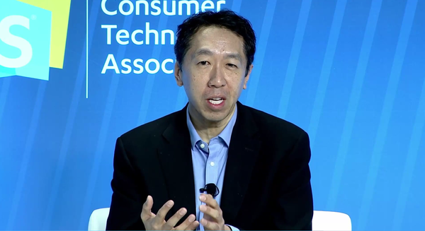 구글 브레인 설립자이자 ‘AI 4대 석학’으로 알려진 스탠퍼드대학의 앤드류 응(Andrew Ng) 교수. [사진=CES 라이브 스트리밍 갈무리]
