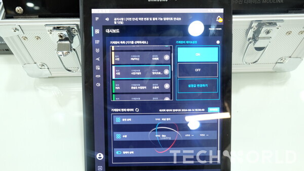 엣지크로스 솔루션이 구축된다면 실시간으로 태블릿을 통해 기계 장비를 확인할 수 있다. [사진=양승갑 기자]