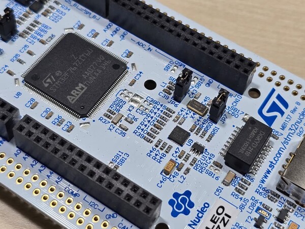 [그림1] STM32F767ZIT6 코어텍스-M7 프로세서를 탑재한 STM32F767 Nucleo-144 보드 [제공=ㄷ지키]
