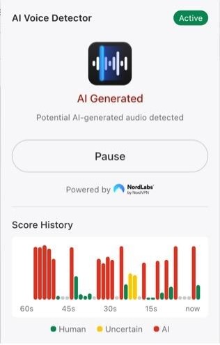 노드VPN, 크롬 확장 프로그램에 AI 음성 감지 기능 추가