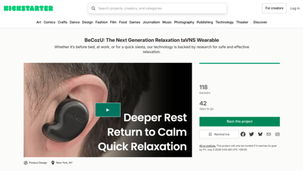 부산대기술지주 투자기업 오션스바이오(주), 'BecozU' 킥스타터 런칭 24시간 만에 목표금액 378% 달성
