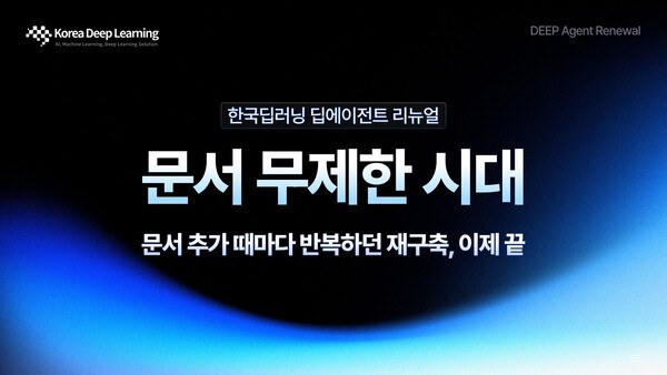 한국딥러닝, '딥에이전트' 리뉴얼..."문서 무제한 시대 연다" - 뉴스 썸네일 이미지